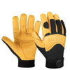 Eco-Friendly Deerskin Cycling & Fitness Gloves in Yellow and Green - Stylish, Comfortable Outdoor Gear - Size Options S, M, L, XL