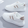 Womens White Casual Leather Sneakers - Fashionable and Versatile Summer Shoes