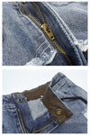 Vintage Style Washed Denim Men's Casual Shorts - Light Blue Cotton Loose Fit Fifth-Length Pants - US Sizes M to 2XL - Summer Fashion