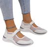 Stylish Women's Breathable Mesh Comfort Sneakers with Velcro Closure in Pink