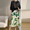 Chic Mulberry Silk Satin Cropped Top in Milky White - Women's Fashion - 3/4 Sleeve Loose Fit Top