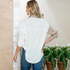 Elegant Single-Breasted Women's Shirt in Autumn Fashion Colors, Long-Sleeved with Contrasting Lapel