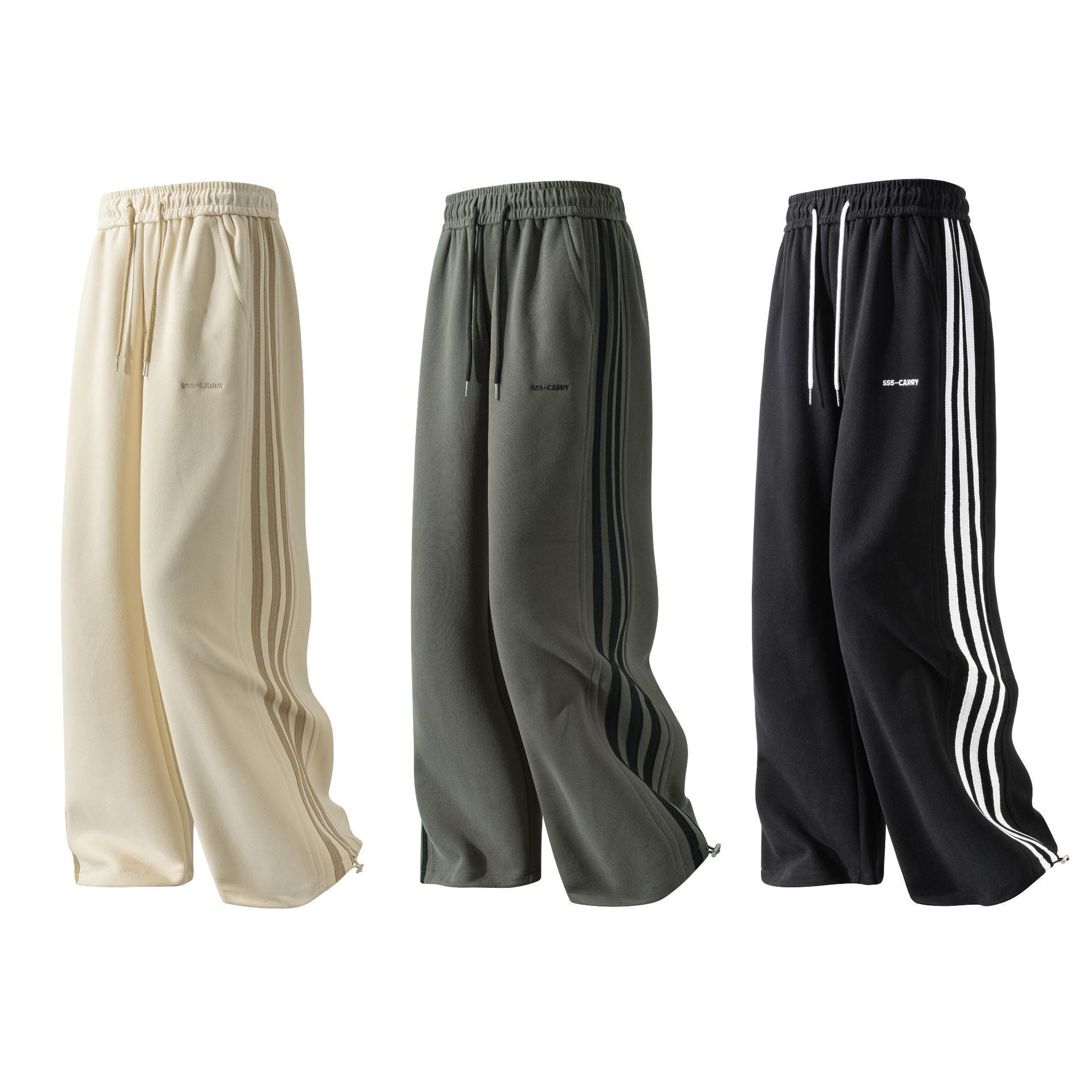 Sporty Hip Hop Inspired Men's Loose Pants - Black Stripe Urban Fashion