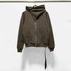 Unisex Hooded Sweater Coat in Various Colors with Inclined Zip