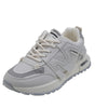 Lightweight Retro-Style Dad Sneakers for Women in Milky White, Black, and Gray - Breathable Mesh, Flat Heel, Lace-Up, Urban Footwear - Women's Fashion Sneakers