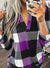 Women's Casual Plaid V-Neck Shirt, Long Sleeve Everyday Top for Women Sizes Small to 3XL