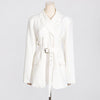 Elegant White Women's Suit Coat, Office & Casual Style, Polyester, L & XL Sizes