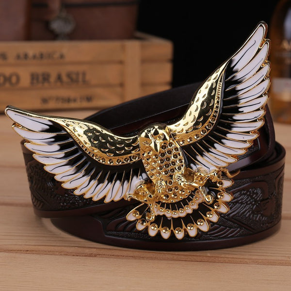 Western Leather Personality Belt in Various Colors - Trend Style - Single Circle Design - Genuine Two-Layer Cowhide - Alloy Buckle - Unisex - 105-130cm Length