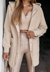 Stylish Drawstring Hooded Jacket in Various Sizes - Polyester Ladies Coat with Zip Design