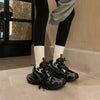 Classic Casual Sneakers 'Raise The Bottom' in Leather, Cross Strap Design, Gray Silver and Gun Gray, Daddy Shoes