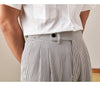 Breathable Gauze-Striped Casual Trousers for Comfortable Wear