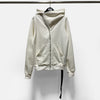 Unisex Hooded Sweater Coat with Inclined Zip - Cotton Comfort Wear - Versatile Fashion - Seasonal Apparel.