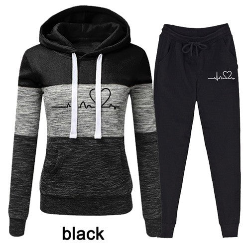Trendy Two-Piece Tracksuit Set Women Hoodie Comfortable Fashion Fleece Lounge Wear