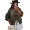 Chic 3/4 Sleeve Cardigan Sweater in Pink - Lace-up & Ruffled Design - S to XL - Polyester Fabric - Trendy Women's Fashion