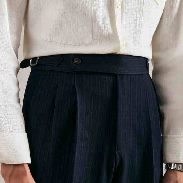 Stylish Men's Casual Pants in Black Viscose - Comfort Fit & Business Elegance