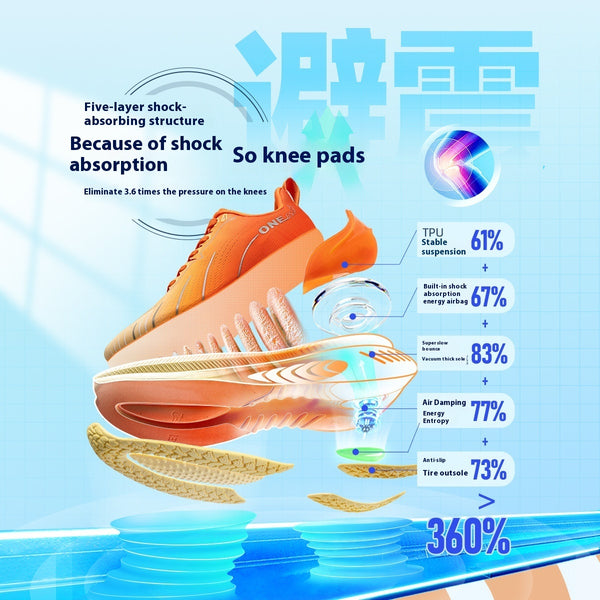 Breathable Cushioned Men's Running Shoes - Lightweight Lycra Fabric, Robust Rubber Sole, Various Colors - Size 34 to 47