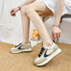 Cushioned Running Sports Shoes in Beige or Khaki, Low-Top Design with Medium Heel, Mesh Material, Universal Appeal