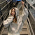 Korean Style Cozy Hooded Coat for Women in Elegant Gray, Loose Fit, Warm Cotton Fabric