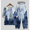 Casual elegant set in cheerful floral patterns for summer gatherings.