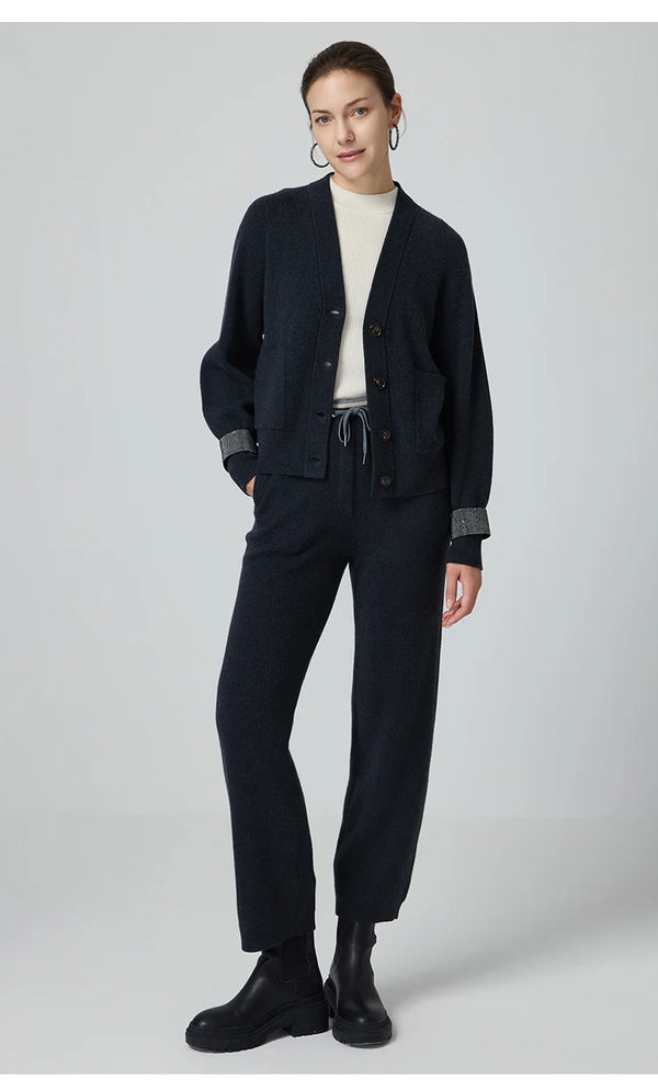Timeless wool rib knit cardigan perfect for transitional seasons and effortless layering