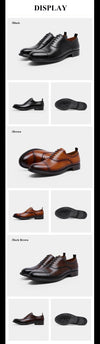 Black leather Oxford flats with shock-absorbing sole for workplace comfort