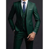 Elegant men's 3-piece suit featuring a blazer, vest, and trousers in slim fit, perfect for weddings and formal events.