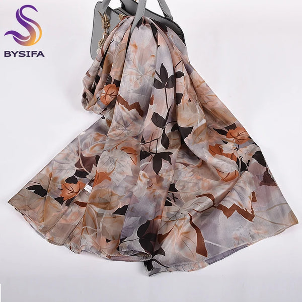 Autumn Whisper scarf displayed on a neutral background, highlighting its elegant design.