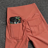 Black breathable workout leggings with pockets, made from durable nylon spandex.