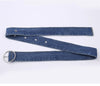 Chic wide denim belt with pin buckle for women, perfect for casual and semi-formal outfits, enhancing your silhouette.