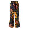 Vintage floral wide-leg pants for women, ankle-length, cotton-linen blend, perfect for spring 2024 casual style.