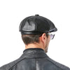 Stylish black leather beret, ideal for men's streetwear and transitional weather.
