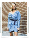 Chic wide denim belt with pin buckle for women, perfect for casual and semi-formal outfits, enhancing your waistline.