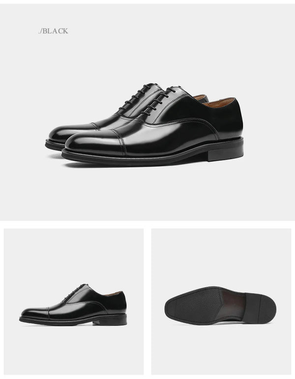 Side profile of Desai Oxfords, emphasizing the classic design and quality materials.