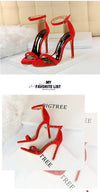 Premium suede evening sandals with artistic hollow cutouts