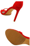 Special event sandals featuring suede and stiletto heel