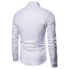 Elegant men's designer dress shirts in black and white, perfect for weddings and formal events, featuring a turn-down collar.