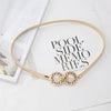 Chic elastic skinny waist belt for women, perfect for dresses and tunics, featuring a sleek metal design and comfortable fit.