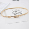 Chic elastic skinny waist belt for women, perfect for dresses and tunics, combining style and comfort with a sleek metal desi