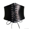 Chic wide corset belt for women in black PU leather, perfect for body sculpting and stylish waist support.