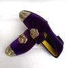 Comfortable dress shoes with a plush lining and stylish gold toe.
