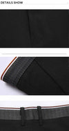 Elegant Men's Slim Fit Dress Pants in solid black, perfect for formal attire and everyday office wear, made from durable poly