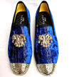 Elegant Gold Toe Velvet Loafers for Men