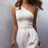 Asymmetric crop tank top for yoga, workouts, and casual summer wear