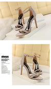 Super high stiletto sandals in luxurious hollow suede