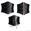 Chic wide corset belt for women in black PU leather, perfect for body sculpting and stylish waist support.