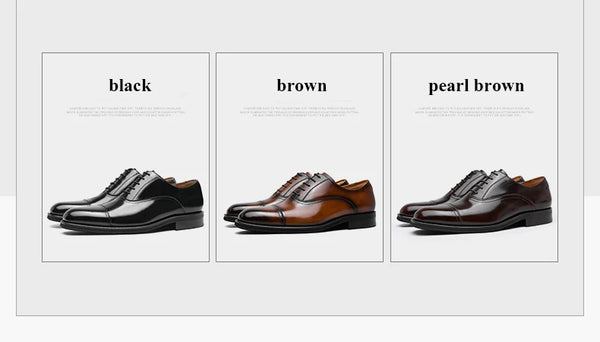 Desai Classic Leather Oxfords in a shoe box, perfect for gifting.