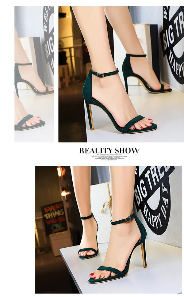 Suede cutout stilettos perfect for cocktail parties