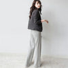 Luxe cashmere blend wide-leg pants for women, featuring a high waist, soft fabric, and comfortable elastic waistband.