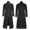 Detail of the asymmetrical oblique fly on the Gothic Military Wool Coat.