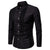 Elegant men's designer dress shirts in black and white, perfect for weddings and formal events, crafted from cotton blend.